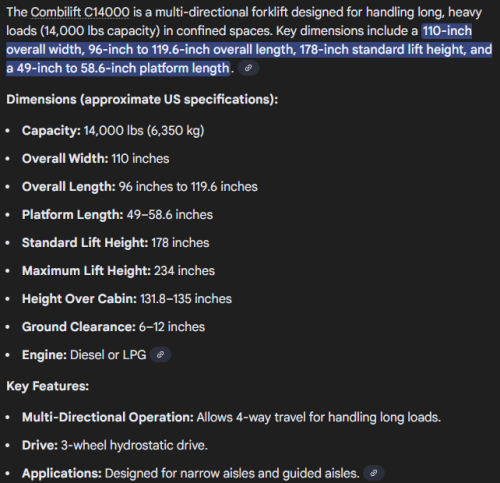2019 Combi Lift C14000 Propane For Sale 149651_2